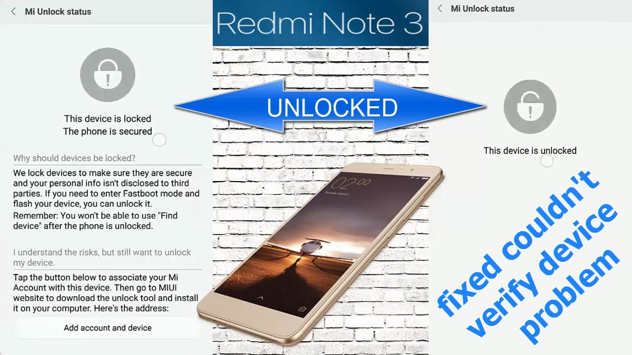 Unlock BootLoader of Redmi note 3 Fixed couldn't verify & stuck at 50% problem