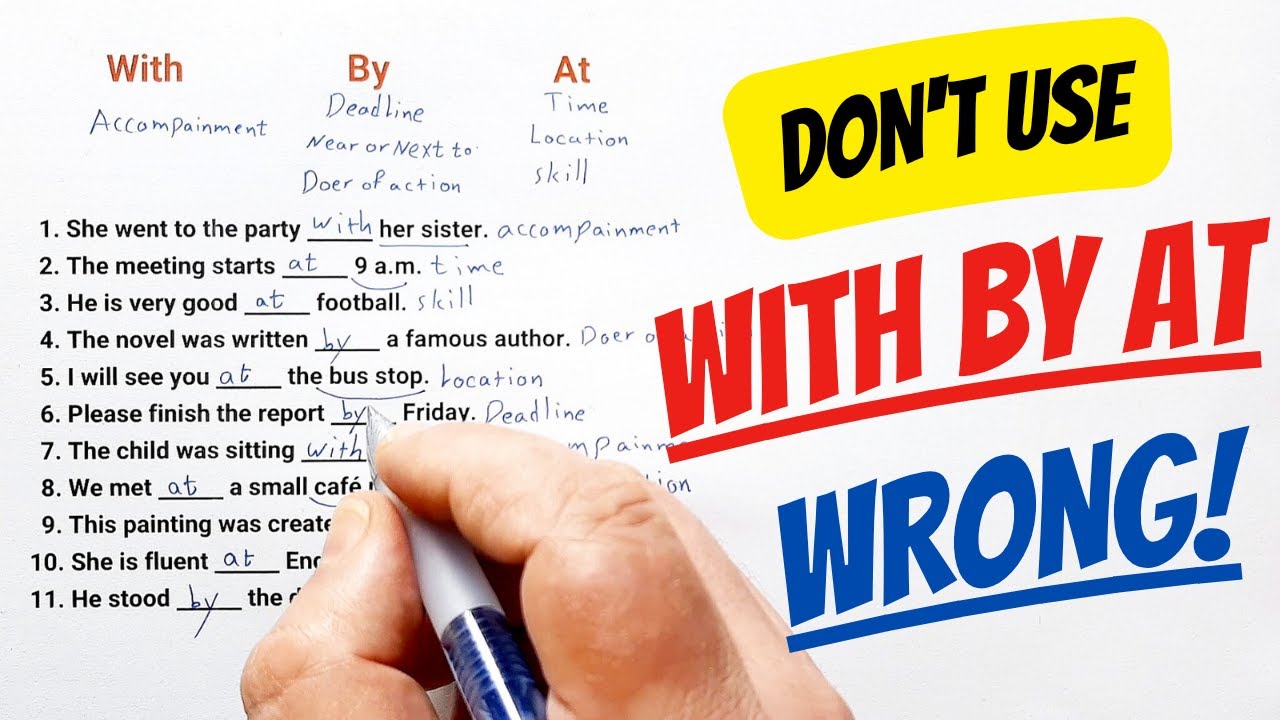 Learn English |  with by at difference | English grammar quiz 🎯📚