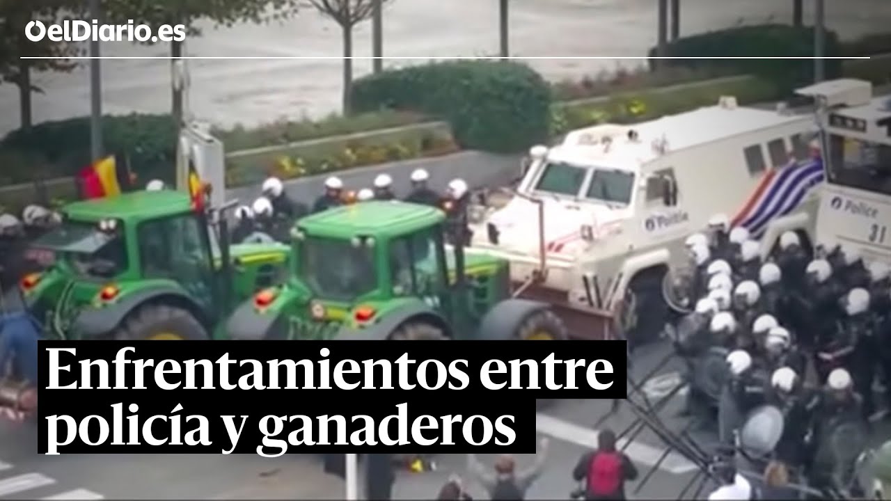 Enfrentamientos en Bruselas entre policía y ganaderos