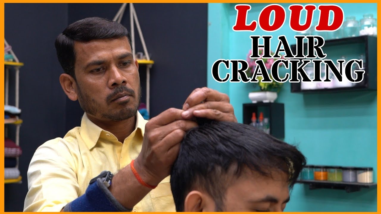 Hair Cracking Head Massage | Back Massage W. Neck Cracking💈#asmr