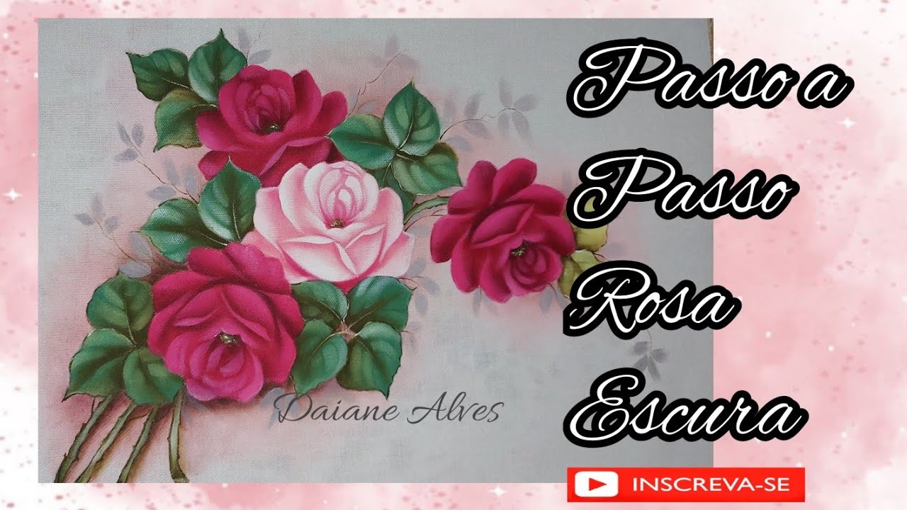 Passo a Passo de Rosa  (Rosa escura) lindo de se ver vem comigo pra mais uma aulinha (Daiane Alves)