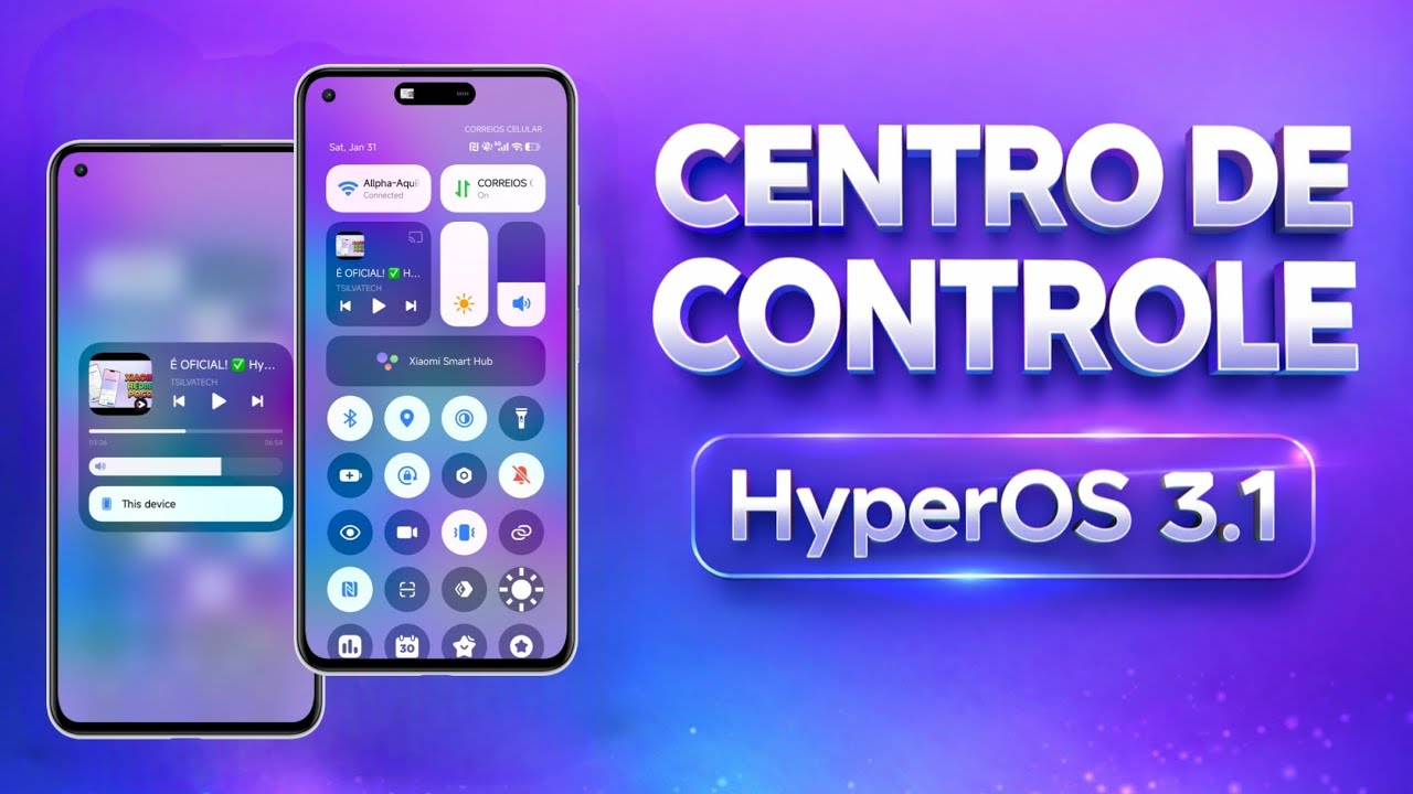 A DIFERENÇA É GIGANTE! 💎 Nova Central de Controle HyperOS 3.1: Fluidez que Impressiona! 🔋