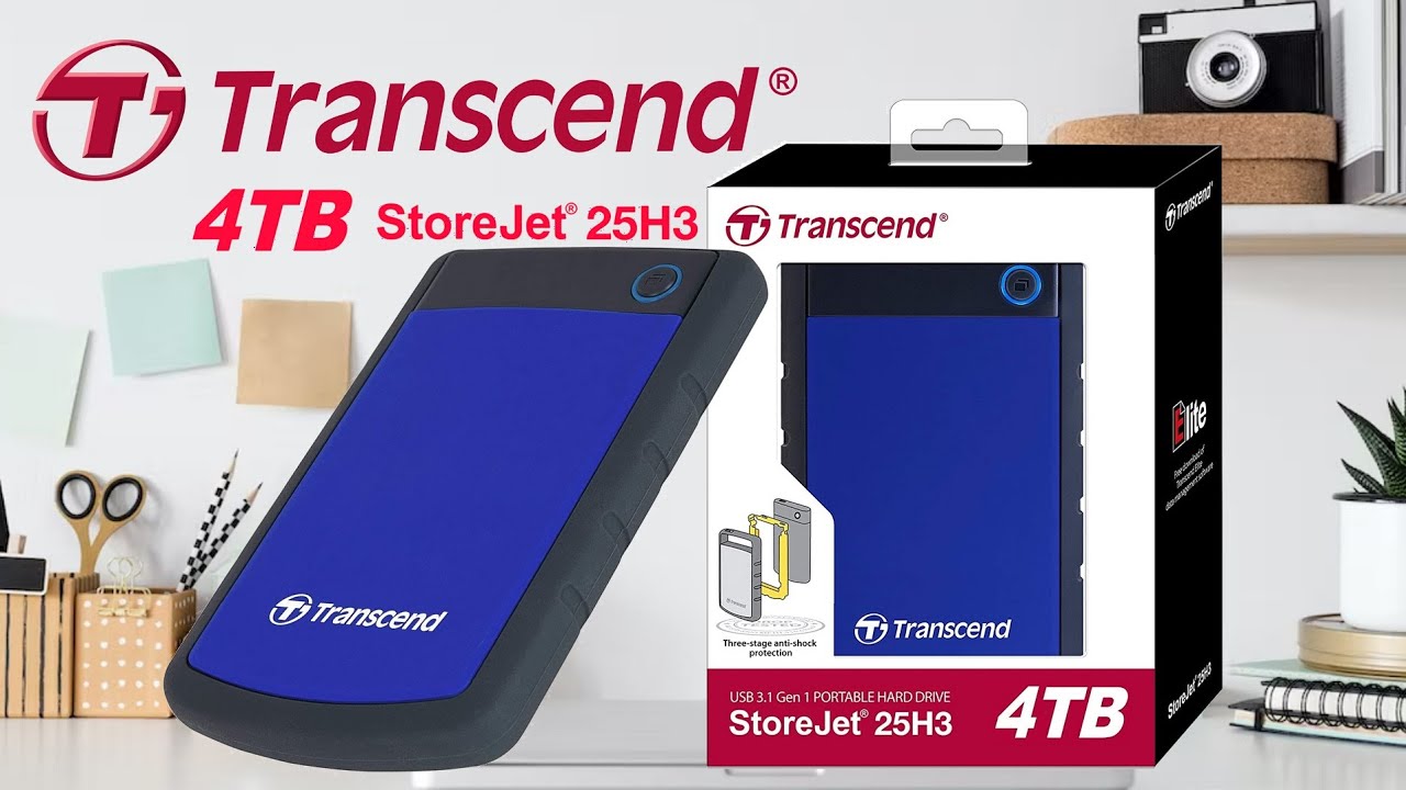 Unboxing TRANSCEND 4TB StoreJet 25H3 Rugged Hard Drive | Portable External Hard Drive for LAPTOP/PC