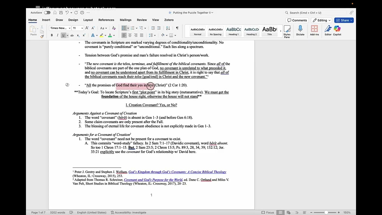 Progressive Covenantalism Class - Creation/Noahic Covenants