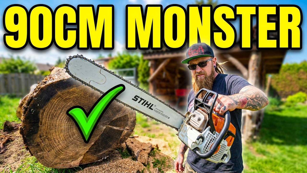 Schafft die STIHL MS 311 einen 3m Eichenstamm? mobiles Sägewerk.