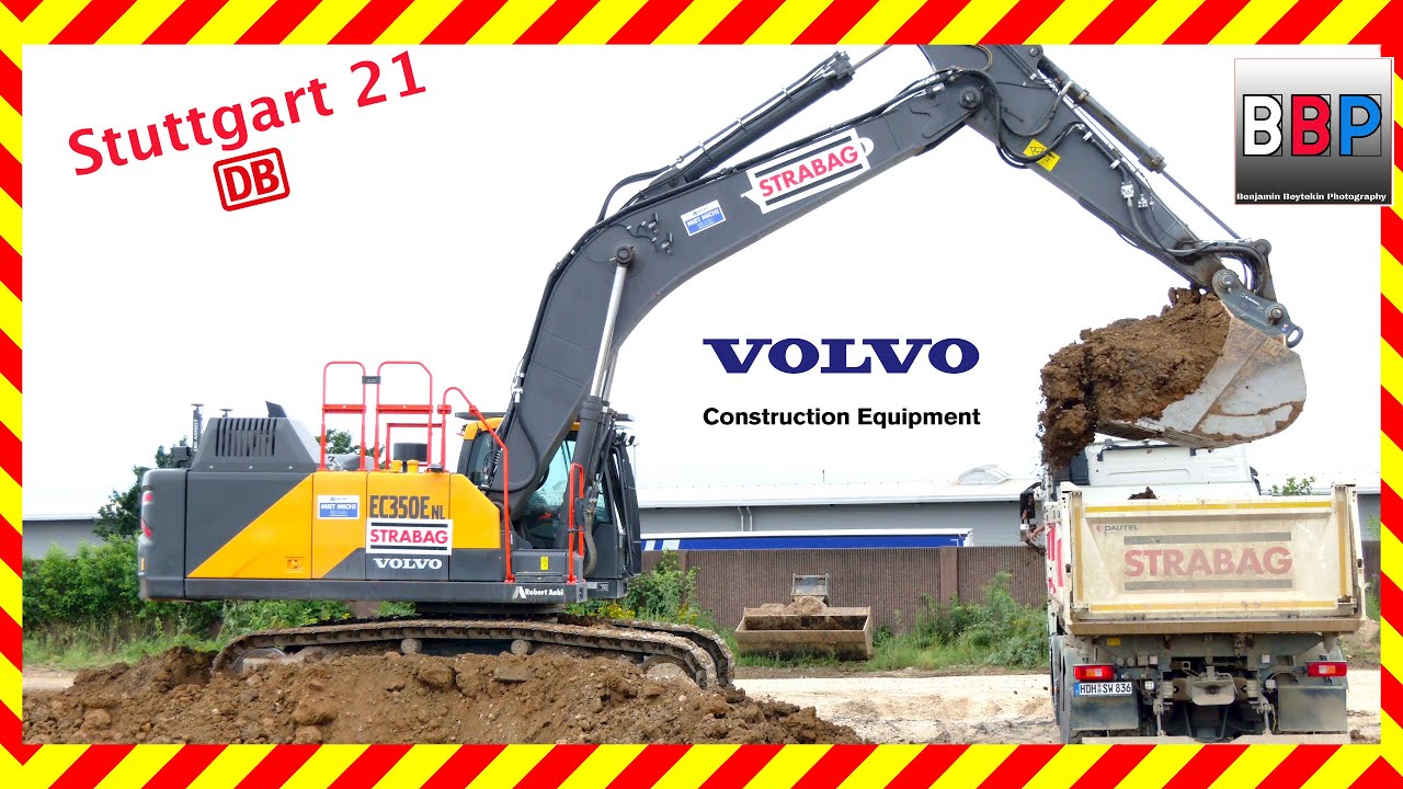 🤩 Volvo EC350E & Volvo FH500, Mercedes Trucks, Stuttgart 21, 28.06.2022.