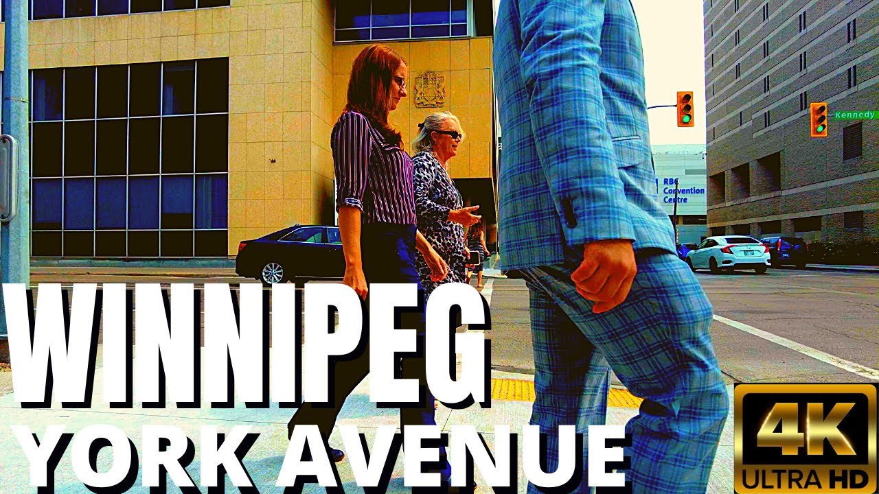 York street | Winnipeg Downtown |Manitoba Canada | 4K Walk video 60fps