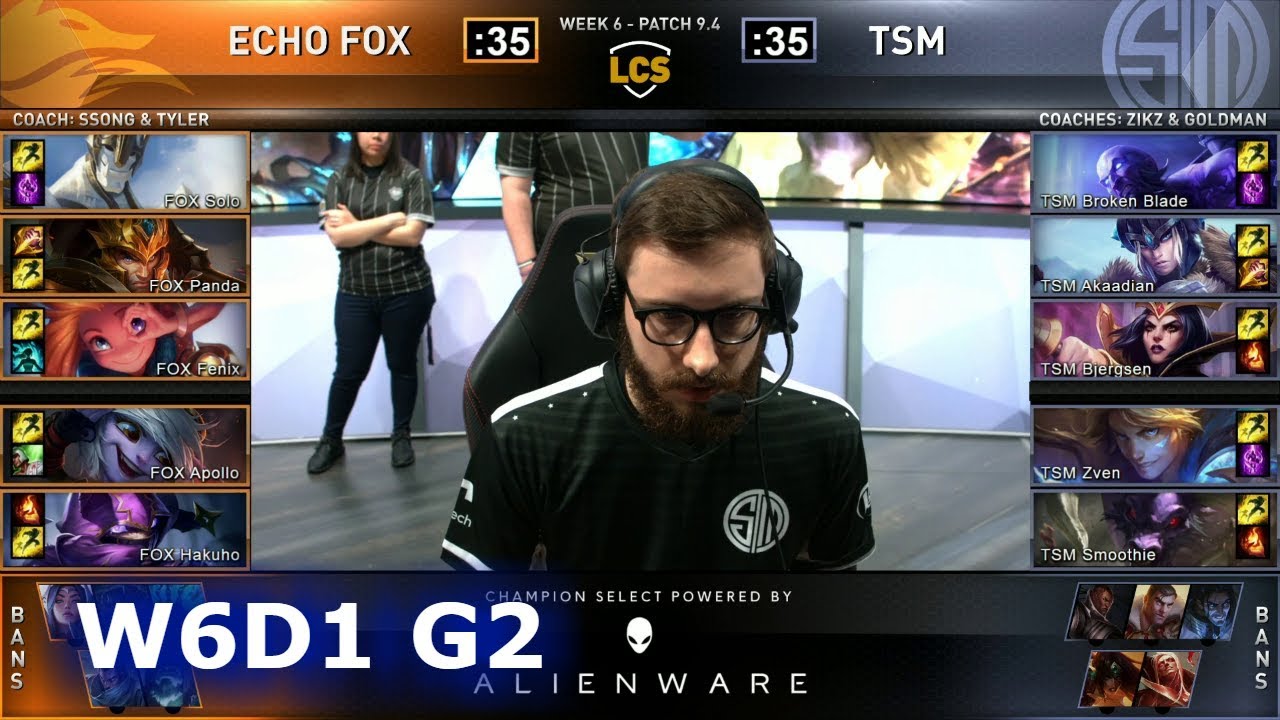 FOX vs TSM | S9 LCS Spring 2019 Week 6 Day 1 | Echo Fox vs TSM W6D1