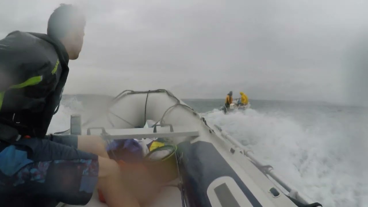 Honwave T38, T32, SIB, Inflatable boat bumpy sea Devon powered by Suzuki dt15aa