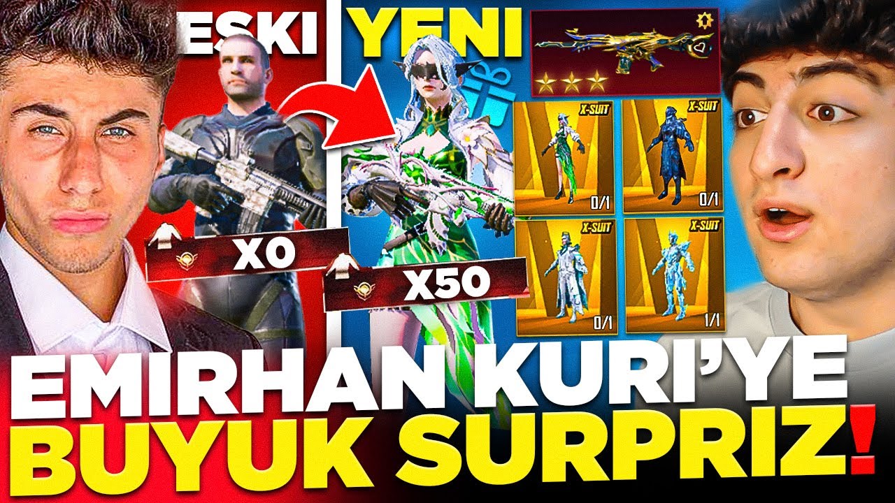 EMİRHAN KURİ'YE BÜYÜK SÜRPRİZ❗ 0 DESTANSI HESABINA TÜM X-SUİT VE DESTANSILARI ÇIKARDIM❗ -PUBG Mobile
