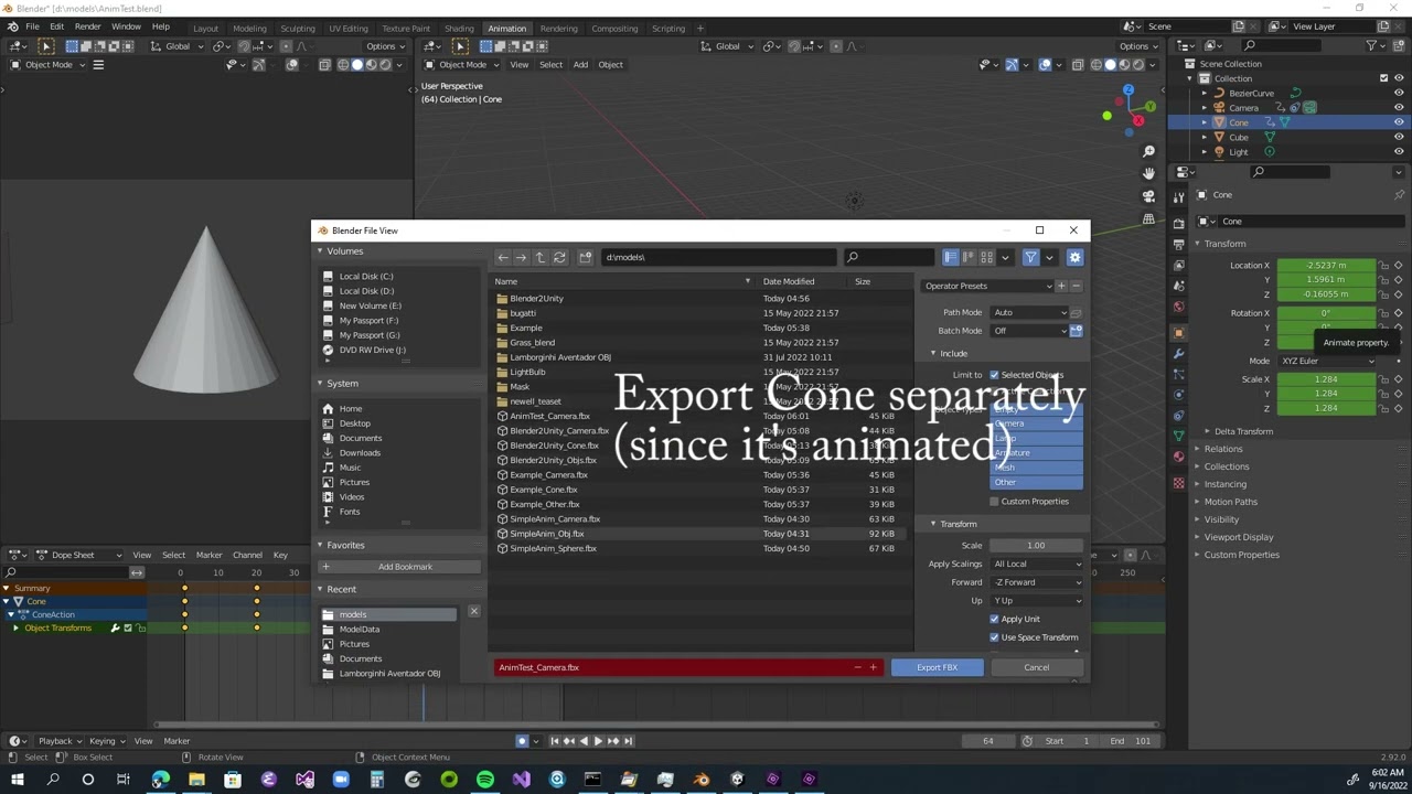 Loading camera animations from Blender Into Unity