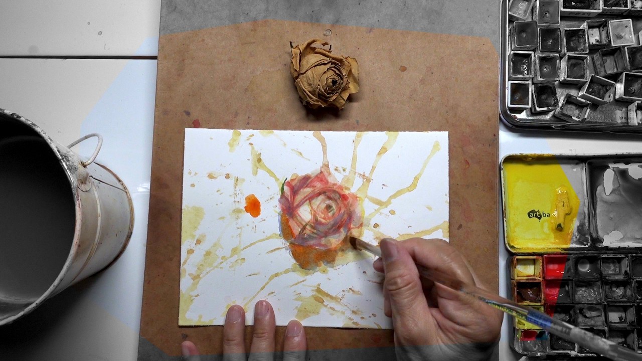 PROCESS: Daily Rose Watercolour Painting DAY 3857 (2026028SAT)