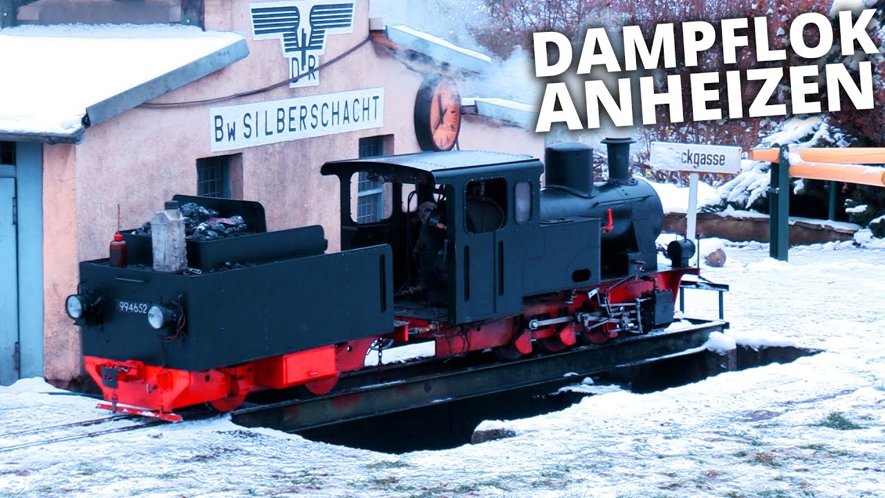 der Rasende Roland in Leipzig (Lok anheizen im Modellbaupark Auenhain)