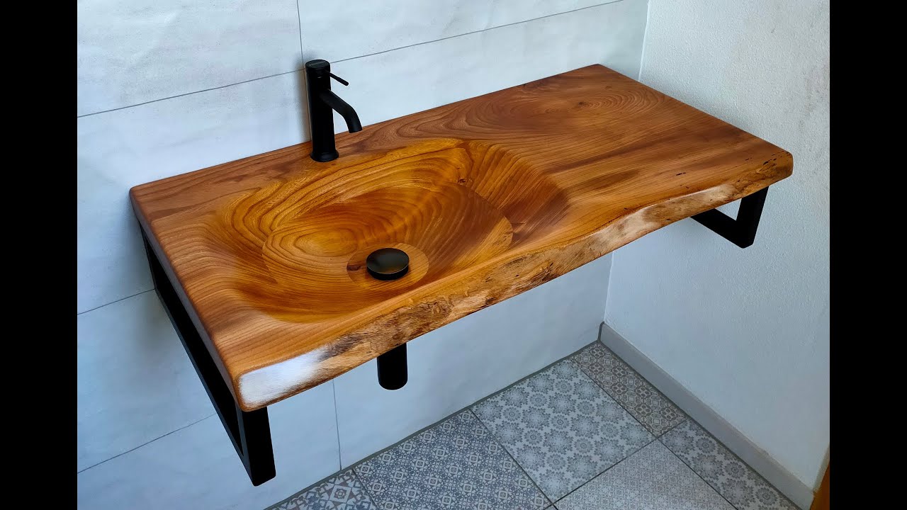 Waschbecken aus Holz CNC gefräst DIY wooden sink