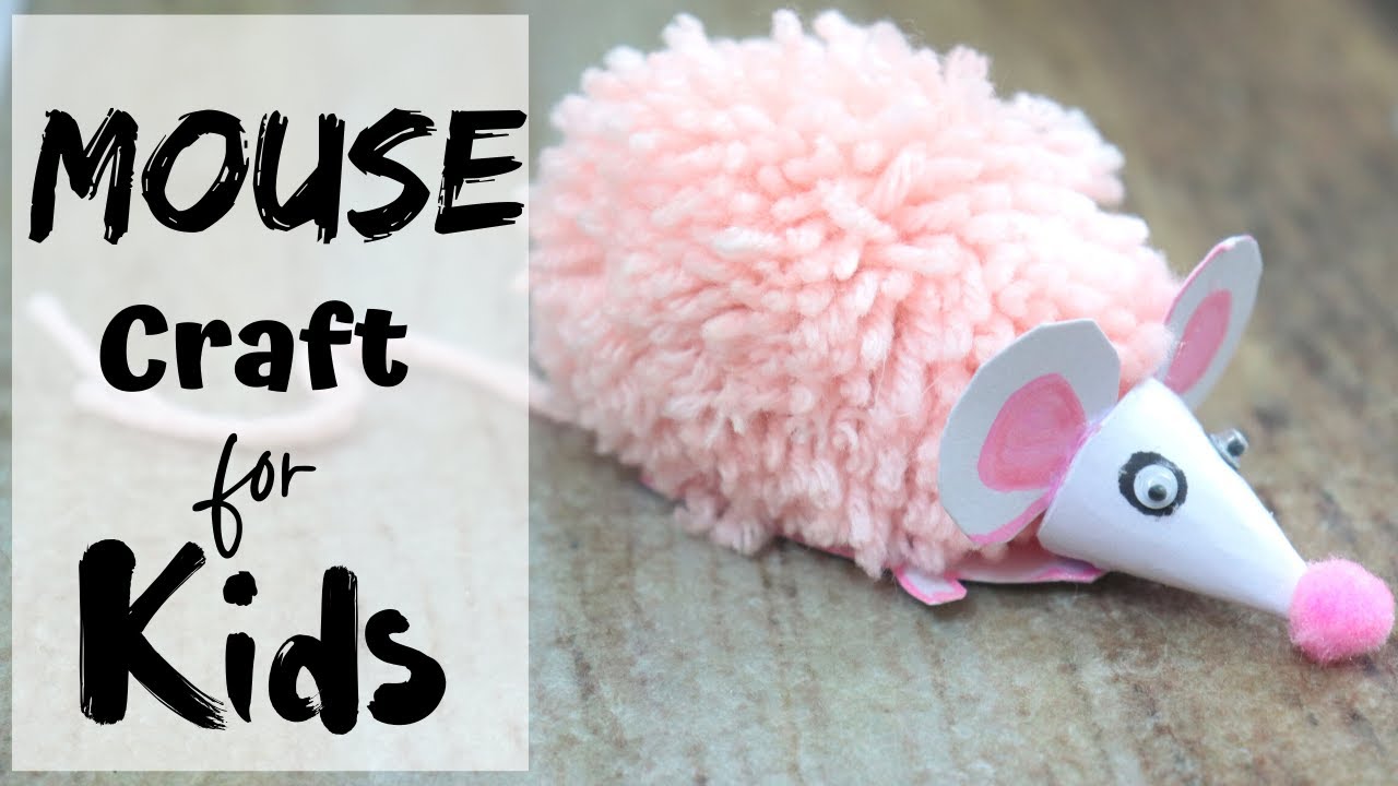 Pom pom Mouse Craft for Kids | Mom I am Home Crafts | Kids Craft for Homeschooling