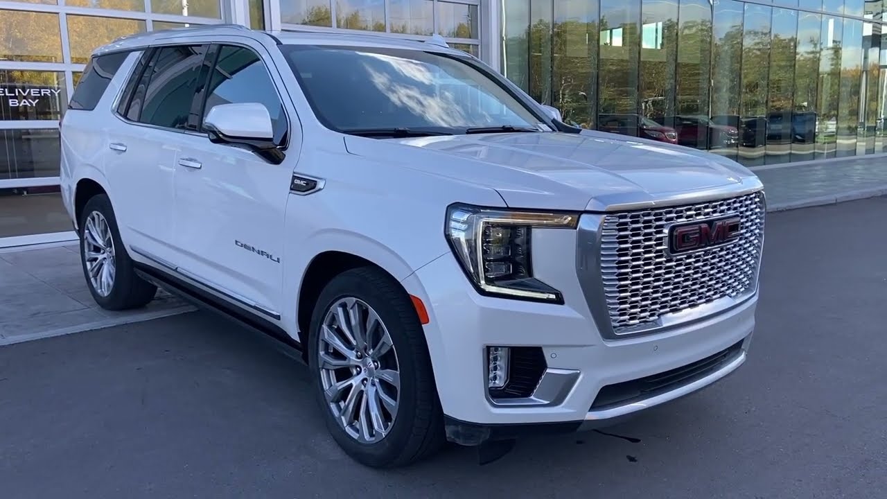 White 2021 GMC Yukon Denali Calgary AB Wolfe Auto Group | Stock Number: CC7221