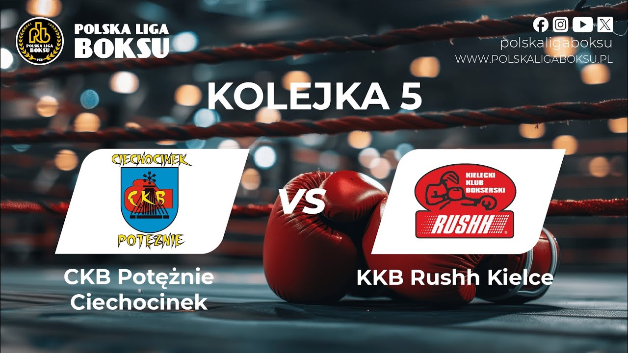 5. Kolejka POLSKA LIGA BOKSU - CKB Potężnie Ciechocinek - KKB Rushh Kielce