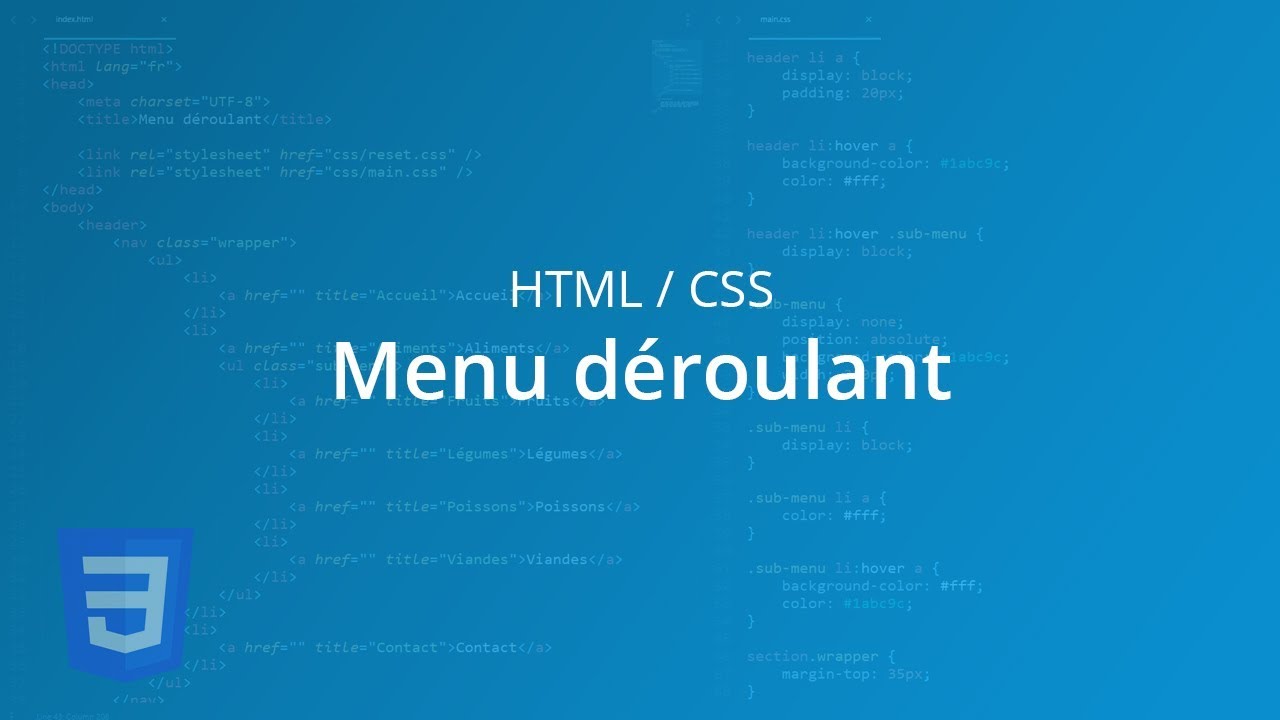 Tutoriel HTML/CSS - Menu Déroulant
