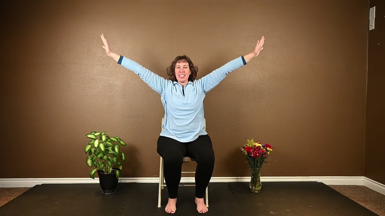 6 minute neck, shoulder and upper back stretch to relieve tension and stress, with neck massage