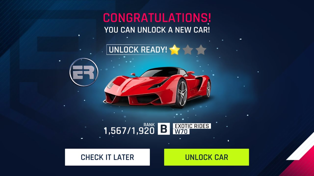 EXOTIC RIDES W70 || Asphalt 9 Legends || New Car Unlocked || Full Upgrade || No Limits...
