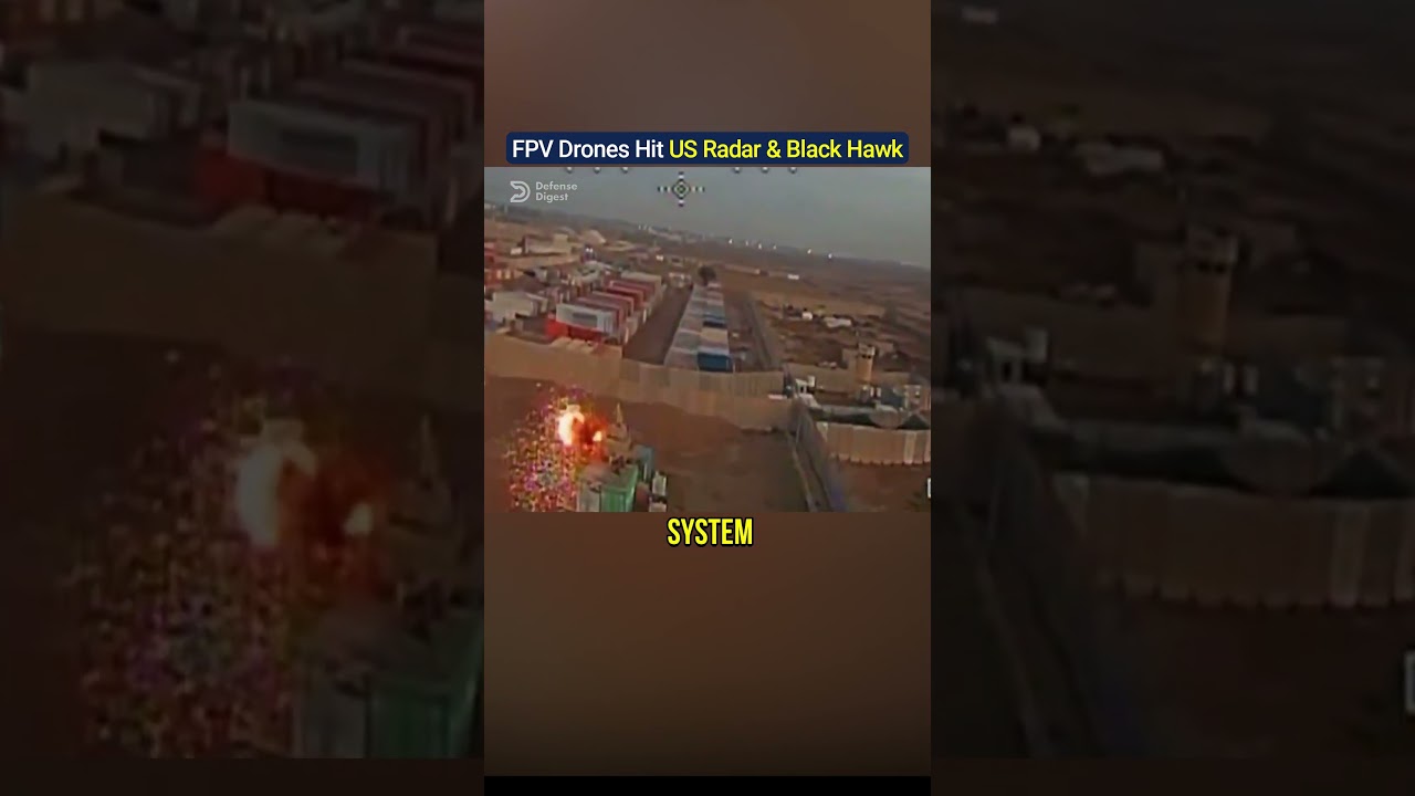 Беспилотники FPV уничтожили американский радар и вертолет Black Hawk на базе в Багдаде!