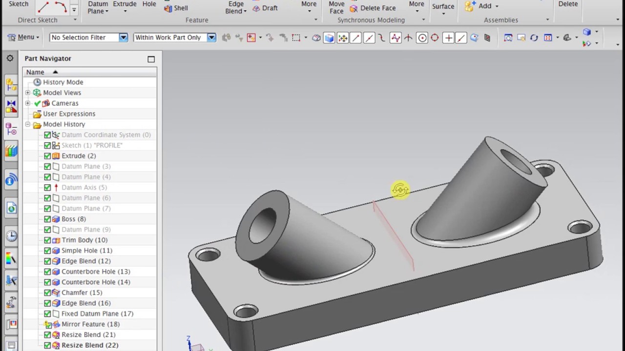NX CAD : Mirror Features