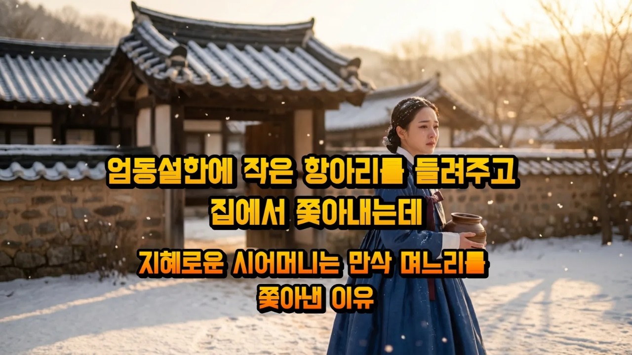 ❄️엄동설한에 만삭인 며느리를 눈밭으로 내쫓은 시어머니의 충격적 반전.. 작은 항아리 속에 숨겨진 눈물겨운 지혜와 절절한 모성애의 진실 [오디오 설담]