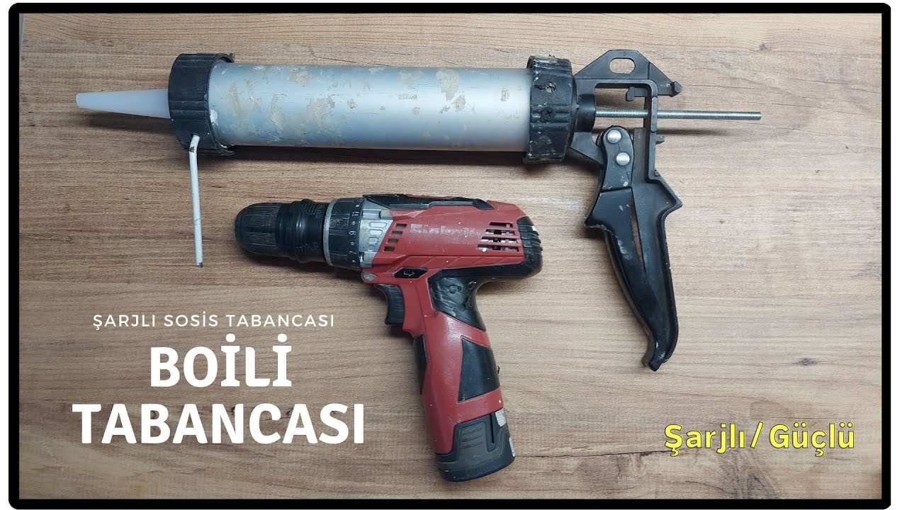 ❗ ŞARJLI BOİLİ TABANCASI - SİLİKON / SOSİS/MASTİK TABANCASINI ŞARJLI VİDALAMAYA BAĞLADIK 👍