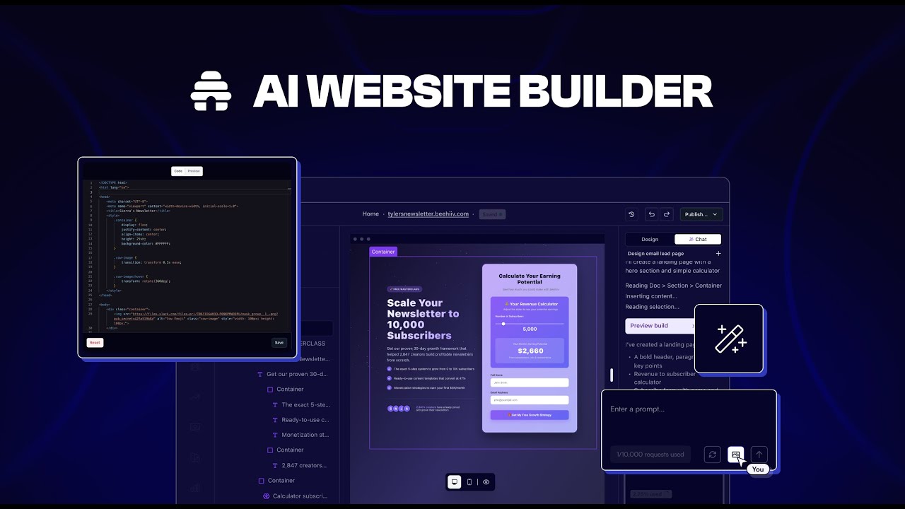 Introducing: AI Website Builder in beehiiv