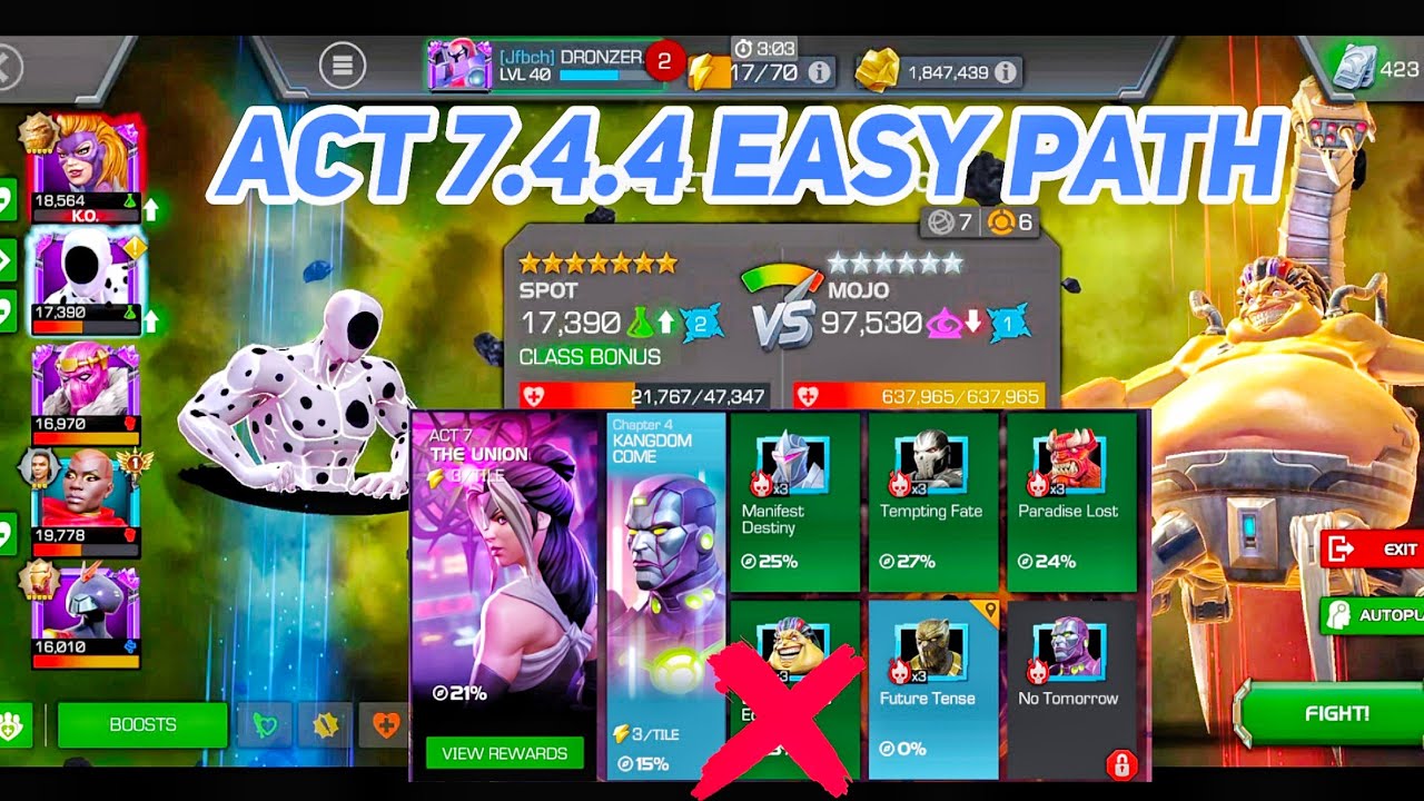 MCOC ACT 7.4.4 EASY PATH COMPLETION GUIDE MARVEL CONTEST OF CHAMPIONS #kabamcoc 
