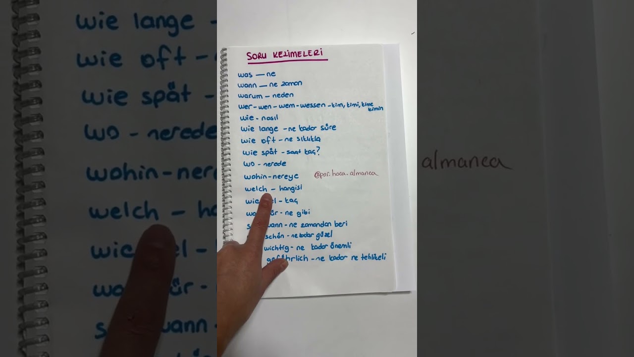 Almanca soru kelimelerinin yan c&uuml;mlede kullanımı. #almanca&ouml;ğreniyorum #almancat&uuml;rk&ccedil;e#deutsch#almanca