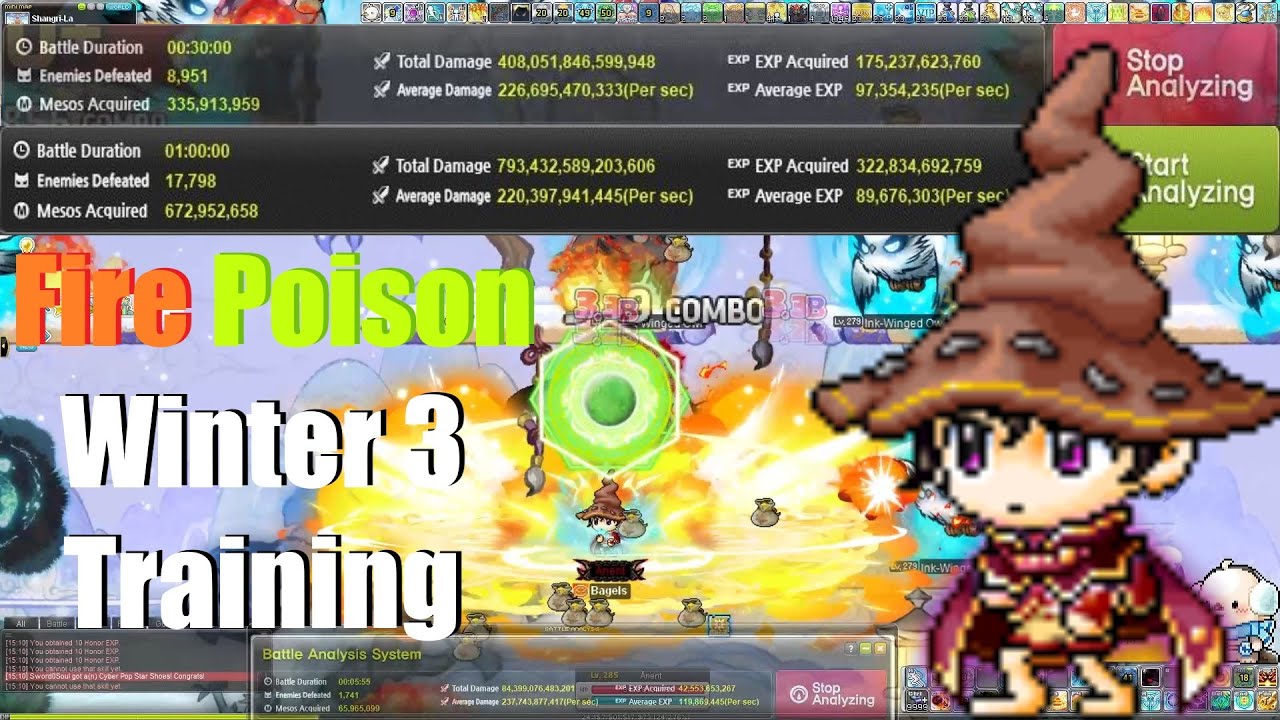 [Maplestory GMS Reboot] 285 Fire/Poison Mage Winter 3 Training