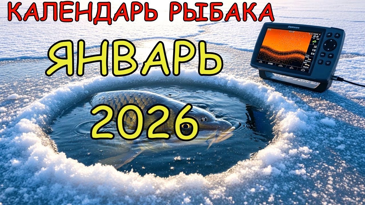 Календарь рыбалки январь 2026 когда клюет лучше всего!