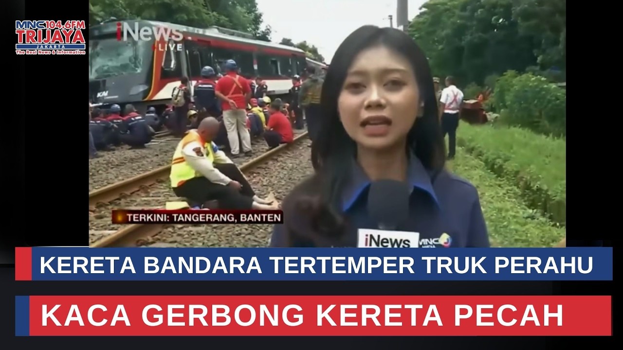 Detik Detik CCTV Kereta Bandara Tabrak Truk di Tangerang, Palang Tak Turun   iNews Terkini