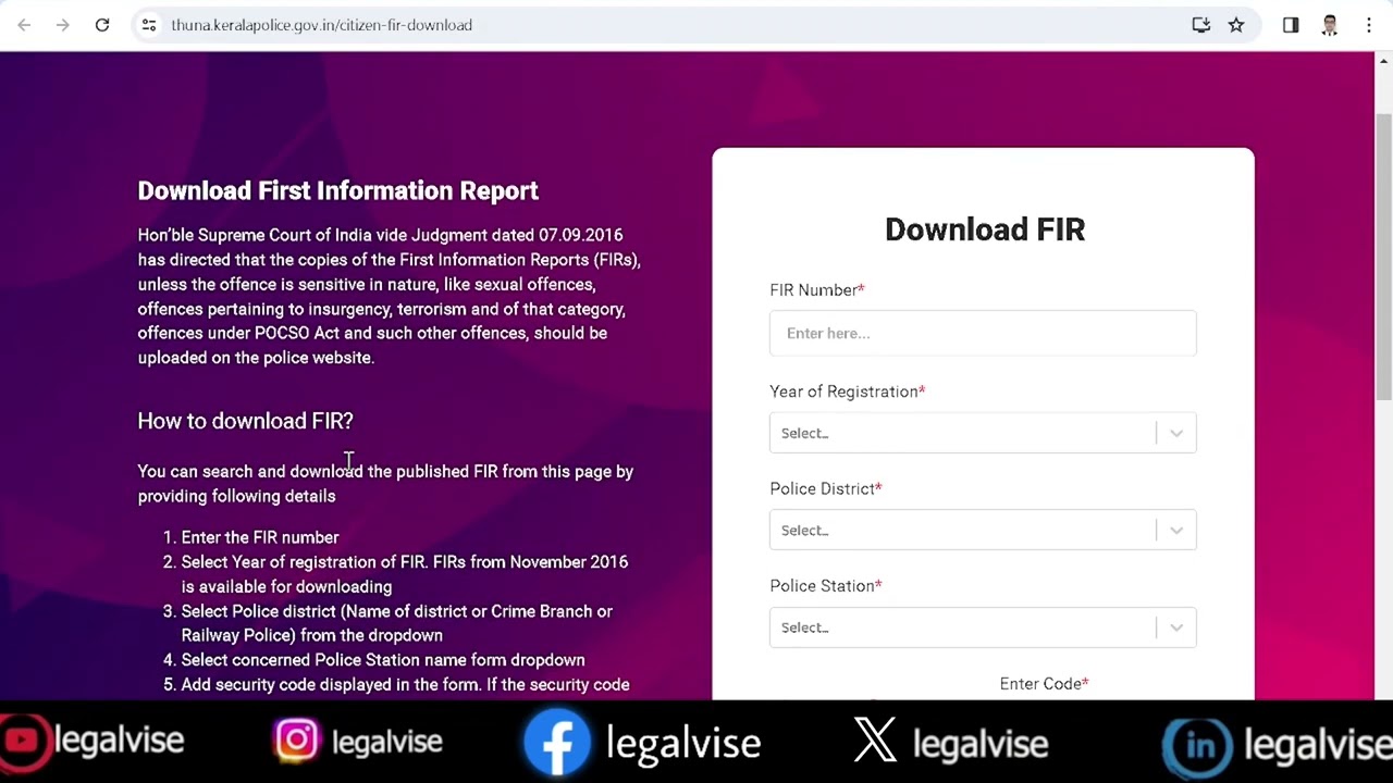 Find FIR Copy Online Kerala | Check status FIR in Trivandrum  | Kerala Police FIR search