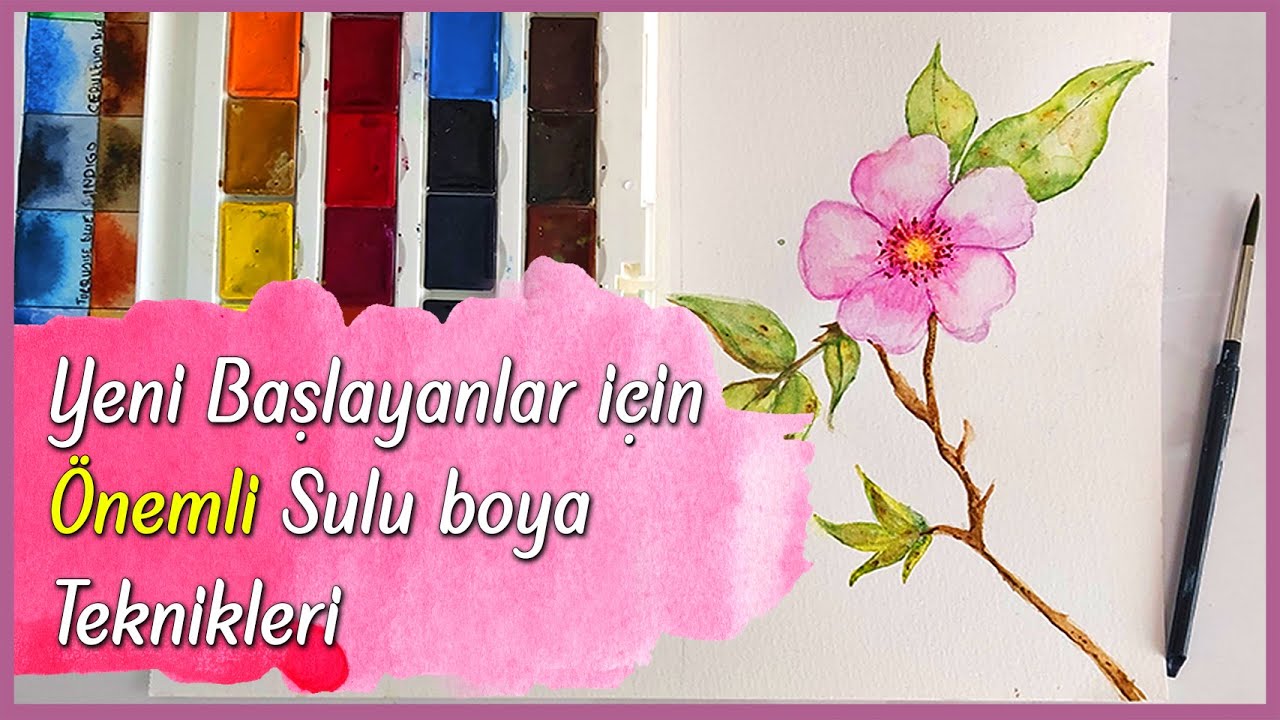 Yeni Başlayanlar için SULU BOYA NASIL YAPILIR \ ÖNEMLİ SULU BOYA TEKNİKLERİ / Sulu boya dersleri