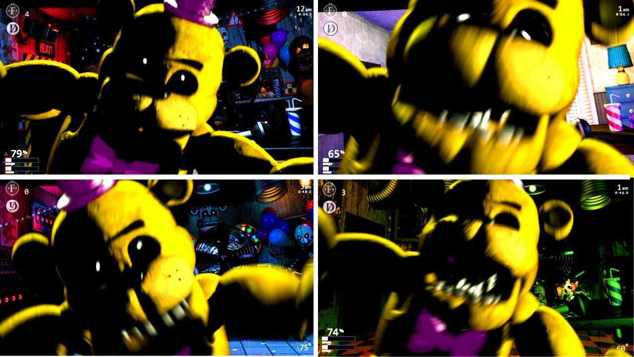 ALL FREDBEAR JUMPSCARES! Ultimate Custom Night (All Offices)