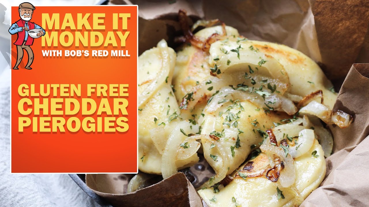 GLUTEN FREE CHEDDAR PIEROGIES WITH CARAMELIZED ONIONS
