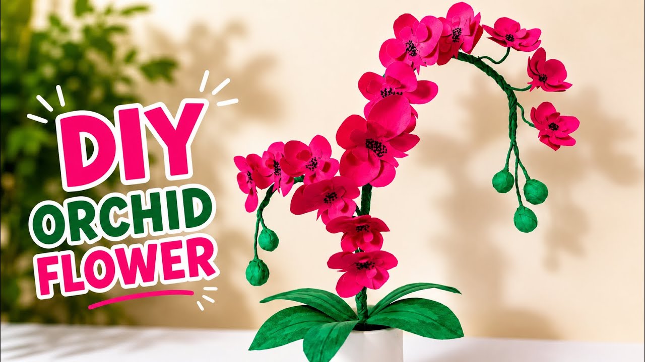 DIY Paper Orchid Flower 🌸 | Easy & Beautiful Paper Craft Tutorial