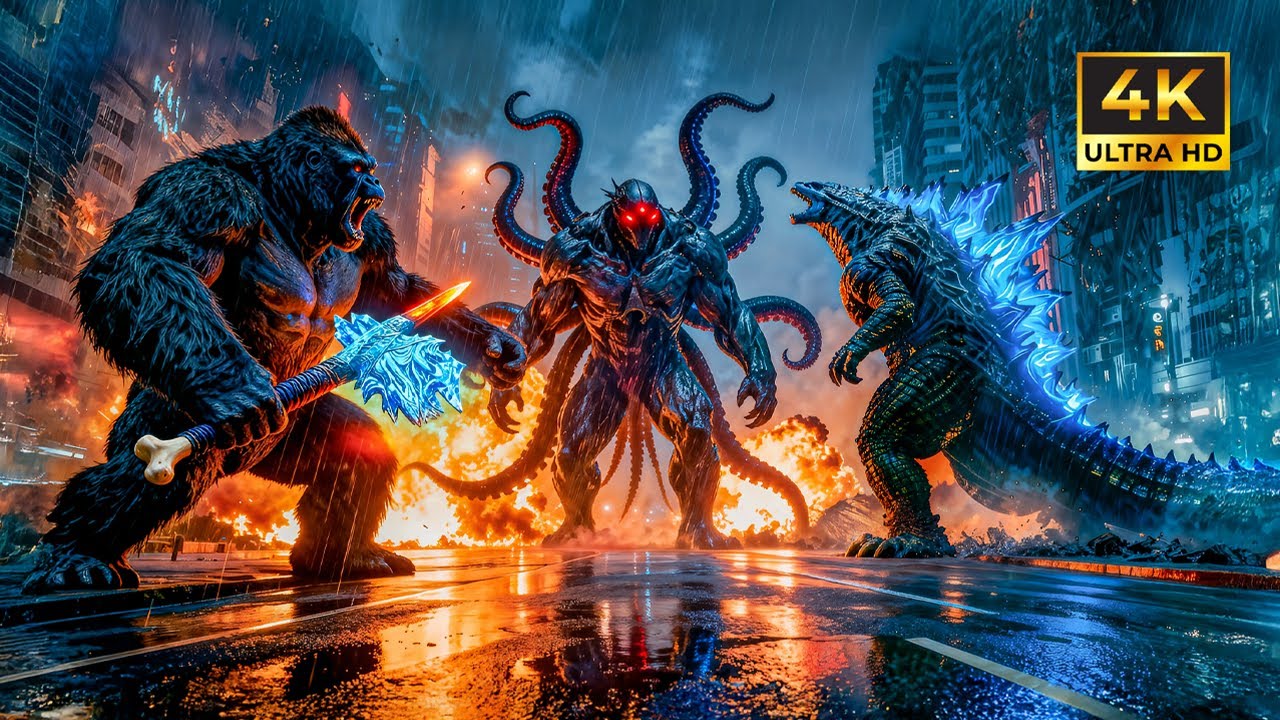 King Kong and Godzilla fight aliens to save humanity