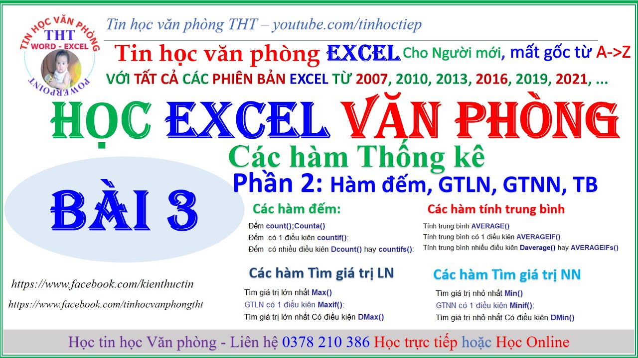 Học excel - Tin học văn phòng Excel - Bài 3 | Học Excel cho người mới
