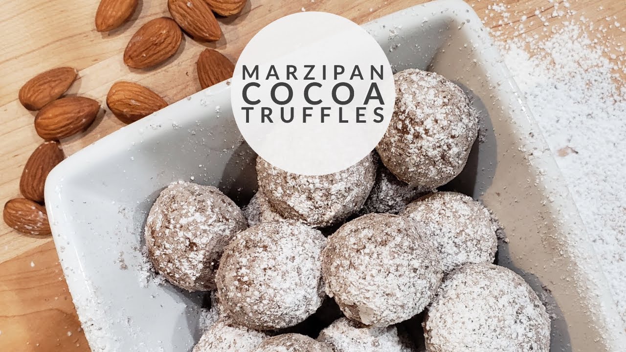 Marzipan Cocoa Truffles | Easy 3 Ingredient NO BAKE Recipe | Vegan & Gluten Free Holiday Treats