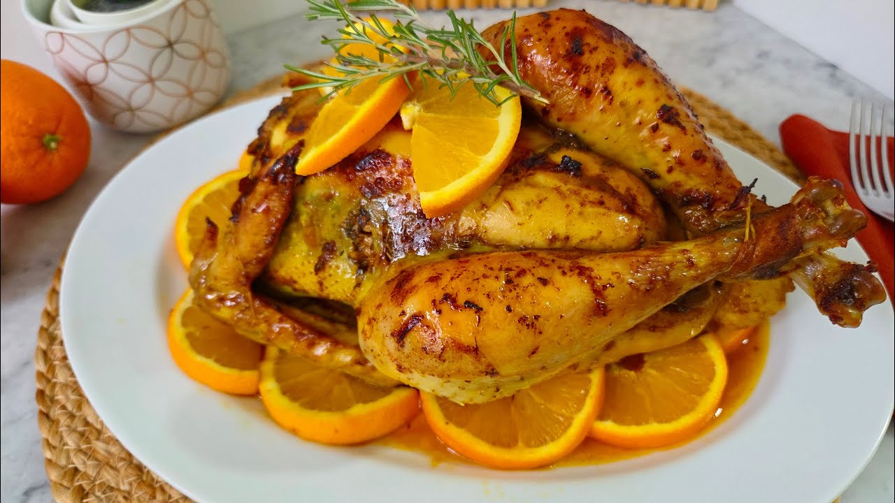 دجاج محمر فالفرن بالبرتقال / Poulet Rôti à l'orange
