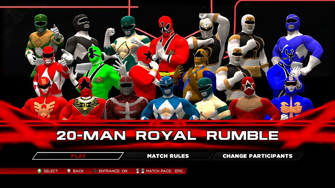 Power Rangers 20-Man Royal Rumble - WWE 2K14