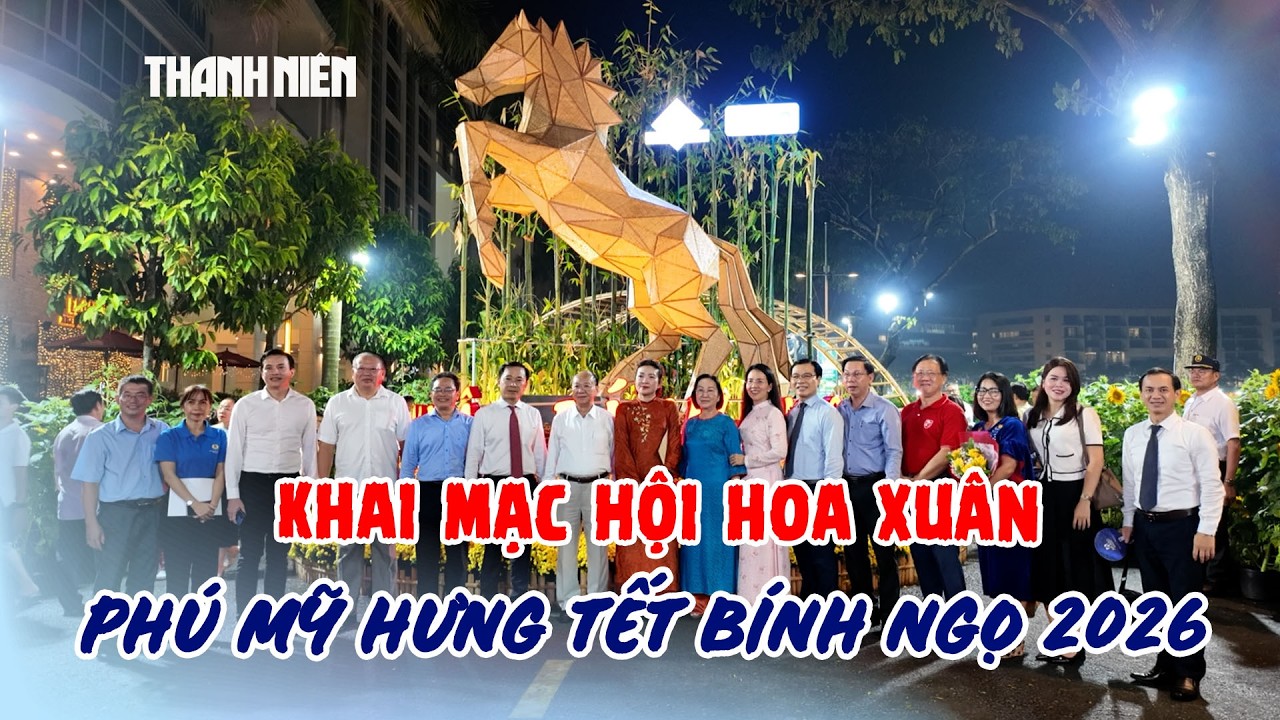 Khai mạc Hội hoa xuân Phú Mỹ Hưng: ‘Xuân gắn kết’ rực rỡ bên Hồ Bán Nguyệt
