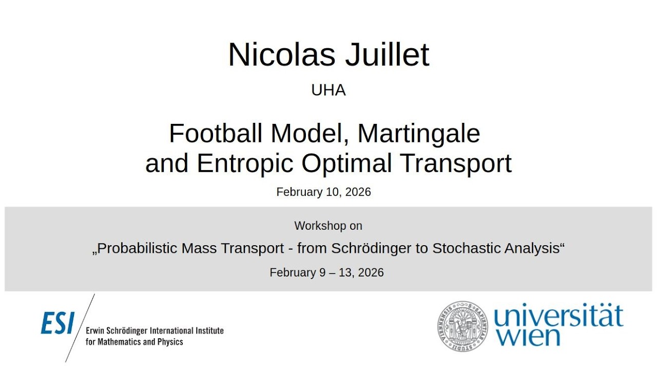 Nicolas Juillet - Football Model, Martingale and Entropic Optimal Transport