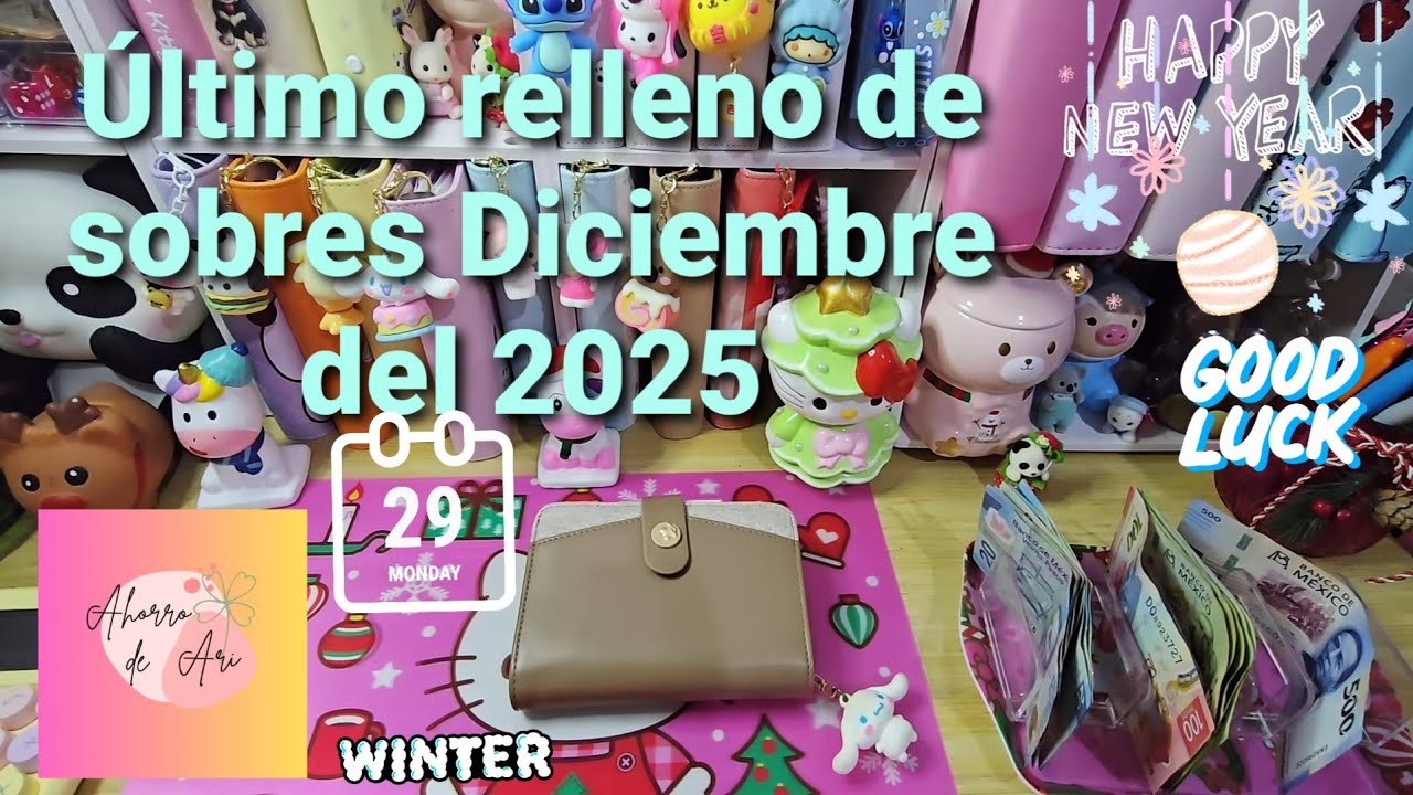 ÚLTIMO RELLENO DE SOBRES DEL 2025 💌🌸💖💰🍀 #sistemadesobres #findeaño2025 