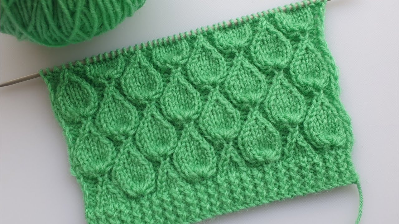 Beautiful Leaf Knitting Stitch Pattern For Cardigan/Sweater/Jacket/Frock