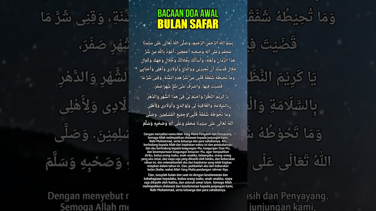 Doa Awal Bulan Safar