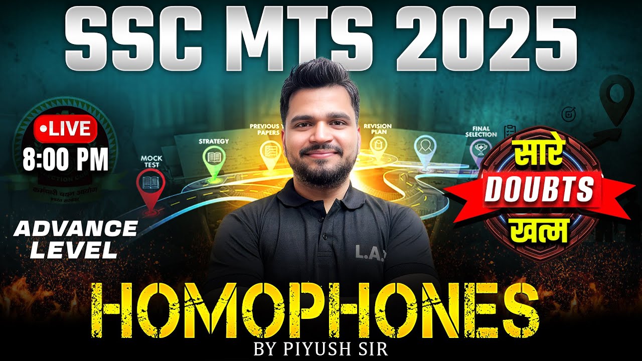 Homophones in English | Advance Level | SSC MTS 2025 | English by Piyush Sir